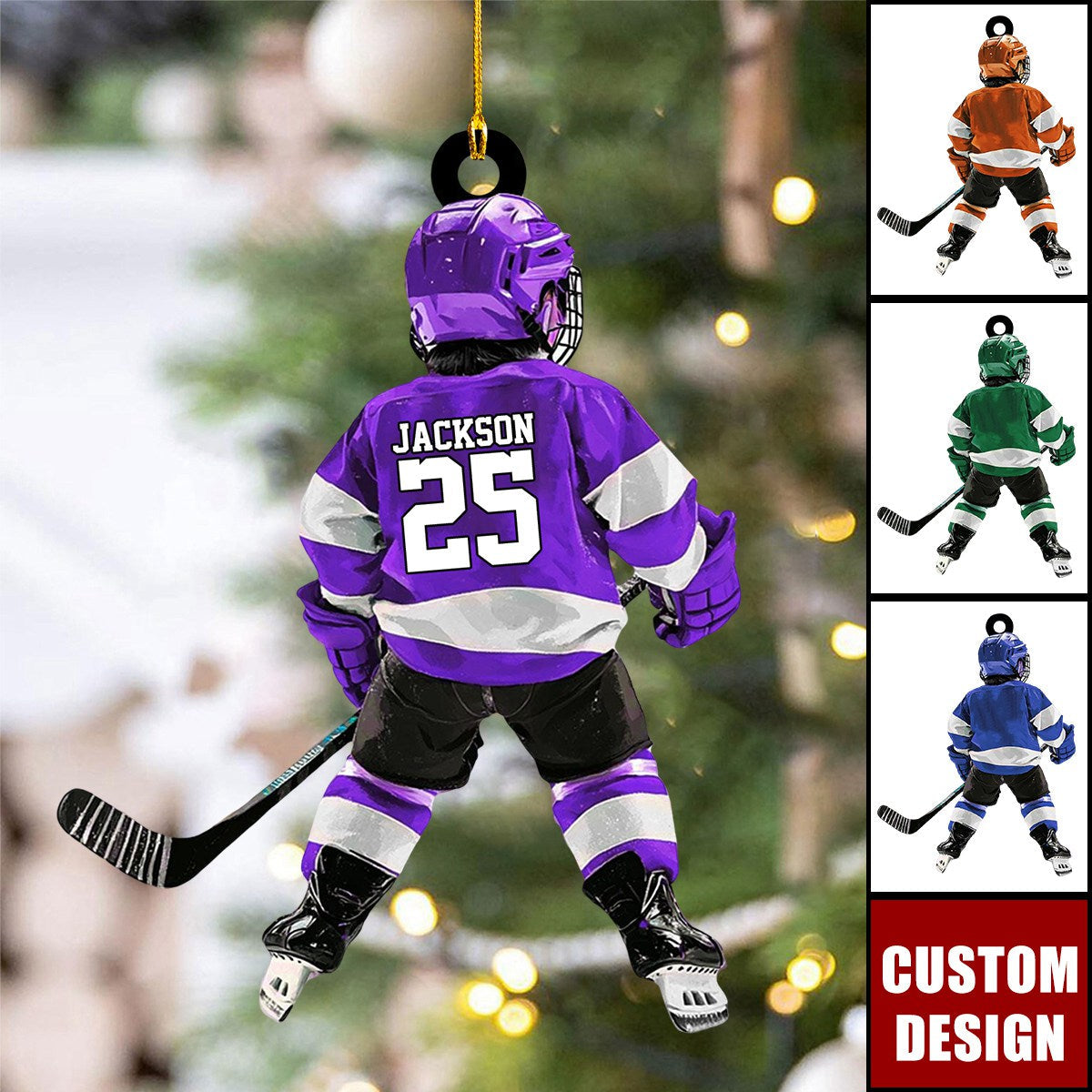 Personalized Kid Hockey Player Christmas Ornament Gift For Hockey Lover-New Release
