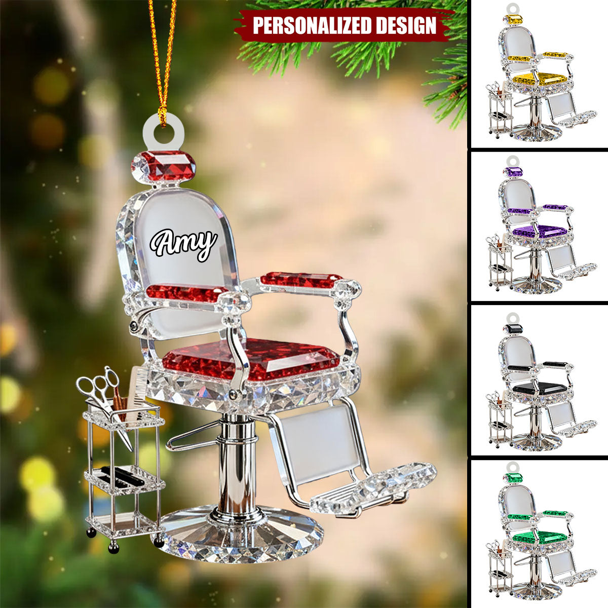 Personalized Barber Chair Christmas Ornament-Stylist Present