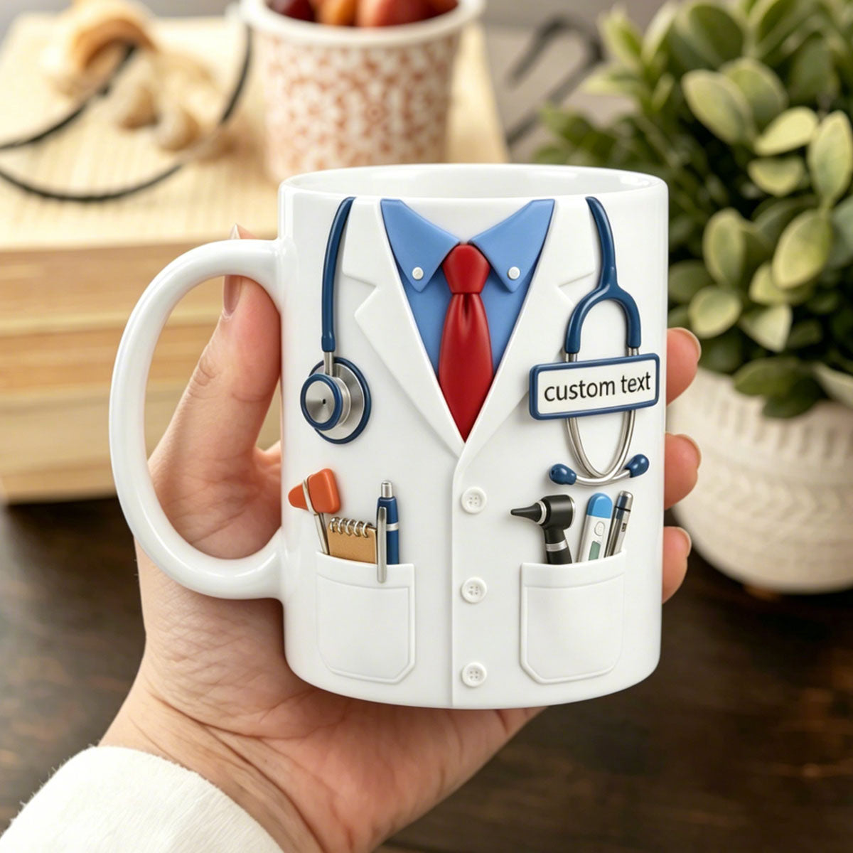 Personalized Doctor White Coat 3D Mug, Gift for Doctor/Nurse/Med Student, Unique Graduation/Thank You Gift