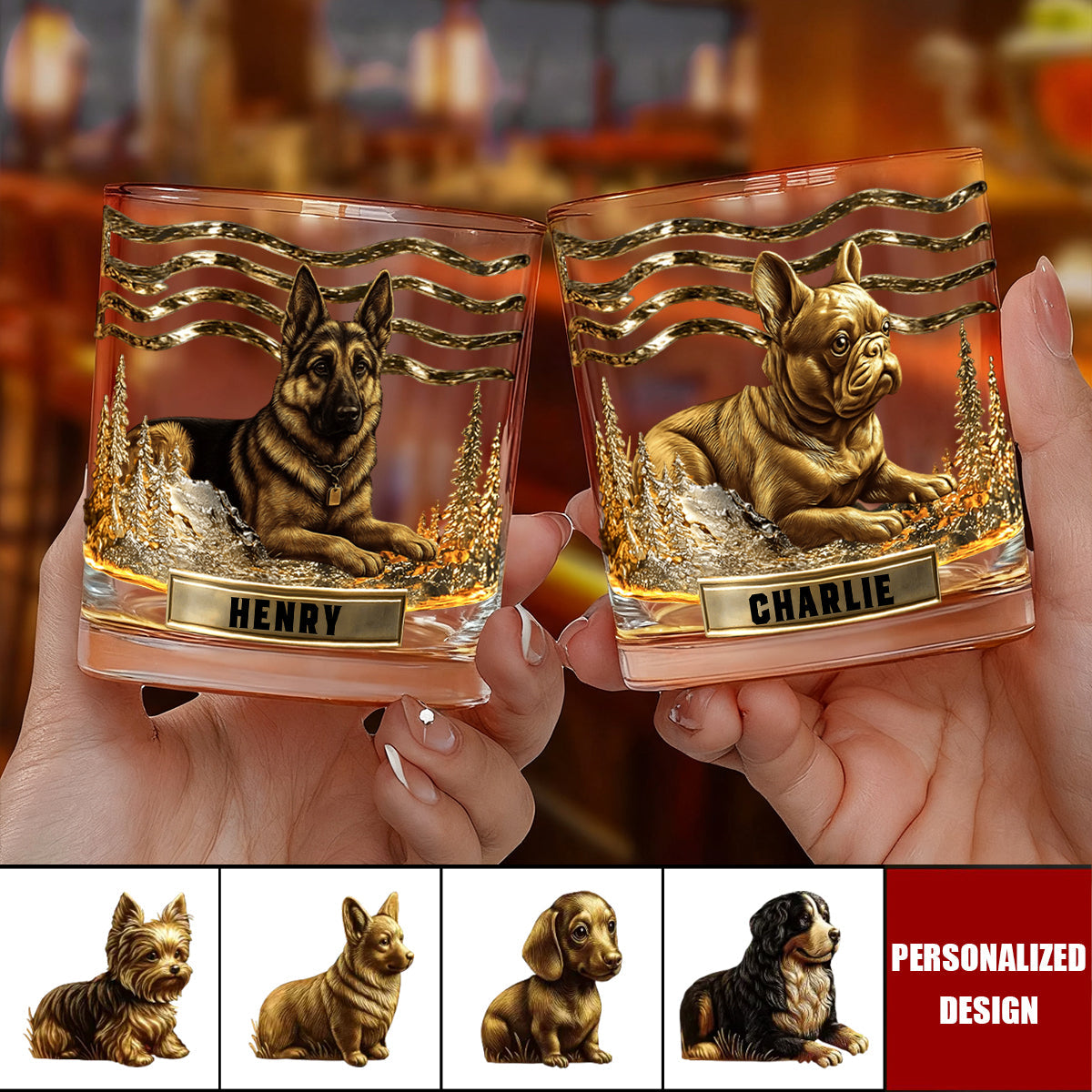 Personalized Dog Whiskey Glass, Gift For Dog Lovers