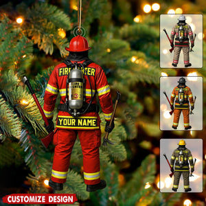Personalized Firefighter On Duty Christmas Ornament - Gift For Firefighter Fireman New