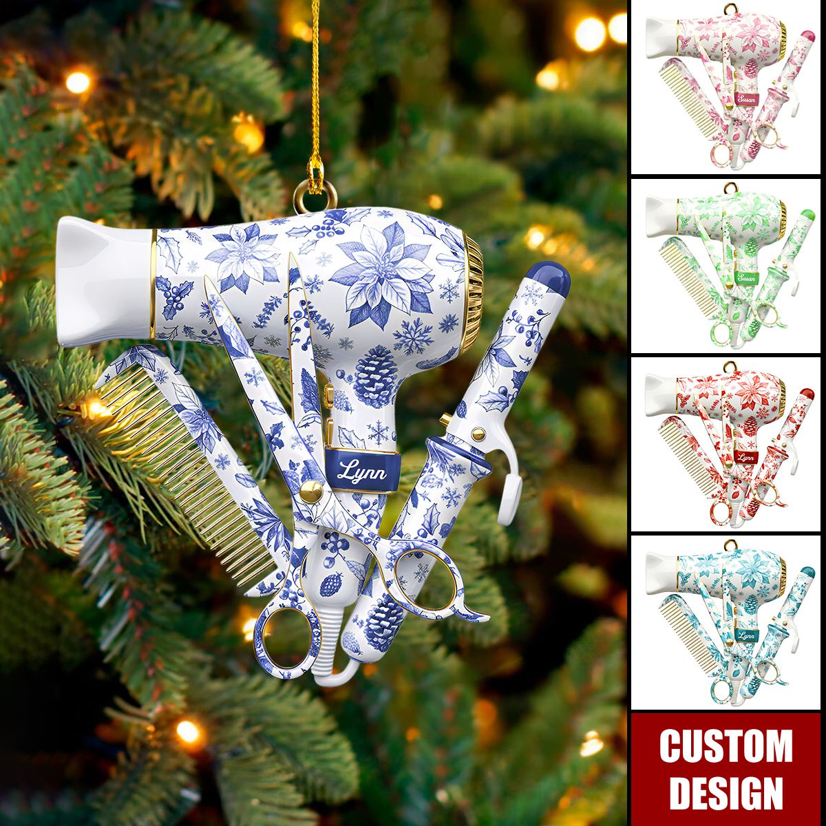 Personalized Hairstylist Tool Ornament