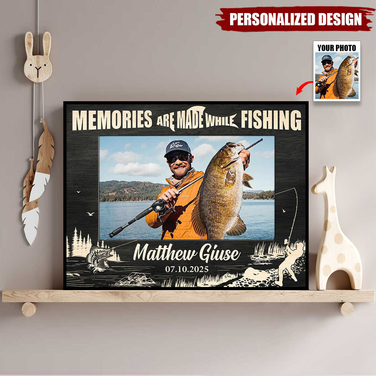 Personalized Fishing Memories Photo Poster-Best Gift For Fishing Men