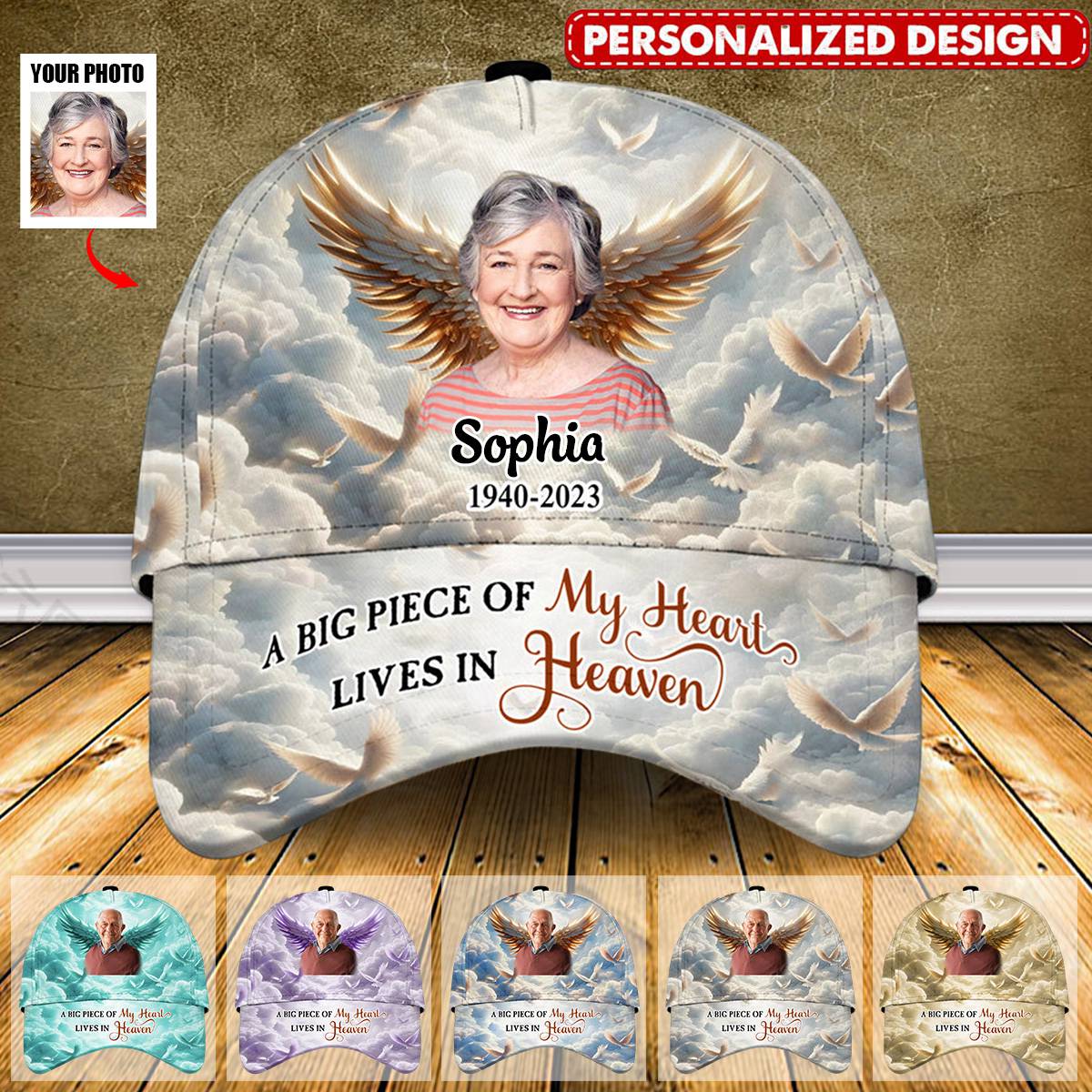 In loving memory Family loss Memorial Upload Photo Personalized Cap