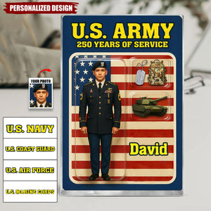 Personalized US Army/Navy/Air Force/Marine Corps/Coast Guard 250th Years Of Service Acrylic Plaque