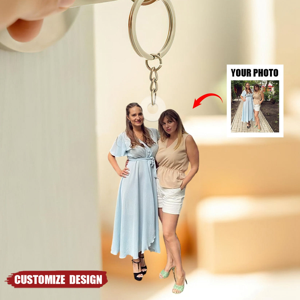 Gift For Mom/Nana/Family-Personalized Upload Photo Acrylic Keychain