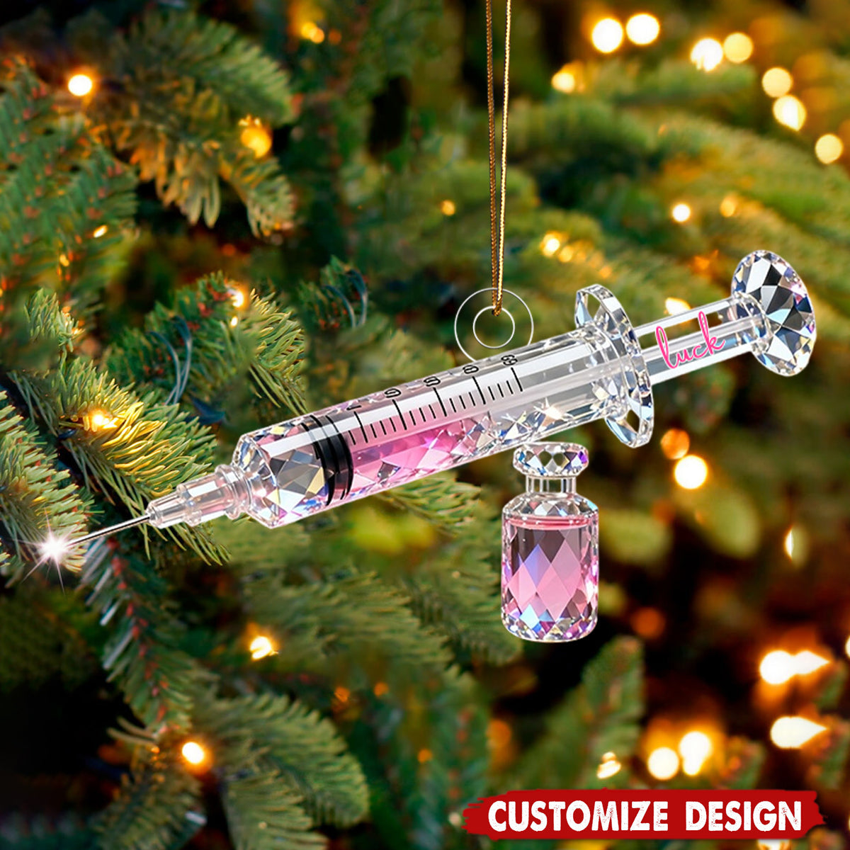 Personalized Syringe Christmas Ornament