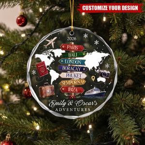 Personalized Travel Christmas Ornament 2026,Adventure Keepsake