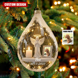 Personalized Angel&Candle Memorial Christmas Ornament – Memorial Gift For Dog Cat Lovers