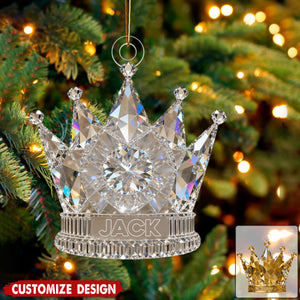 Personalized Crystal Crown Ornament