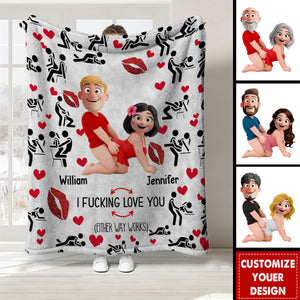 I Love You - Personalized Couple Blanket