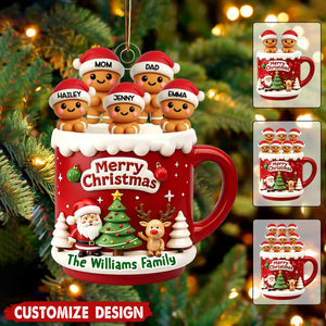 Personalized Ginger Family Acrylic Ornament - Gift For Your Family