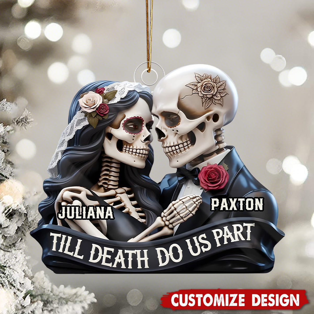 Till Death Do Us Part - Personalized 1-Layer Acrylic Ornament
