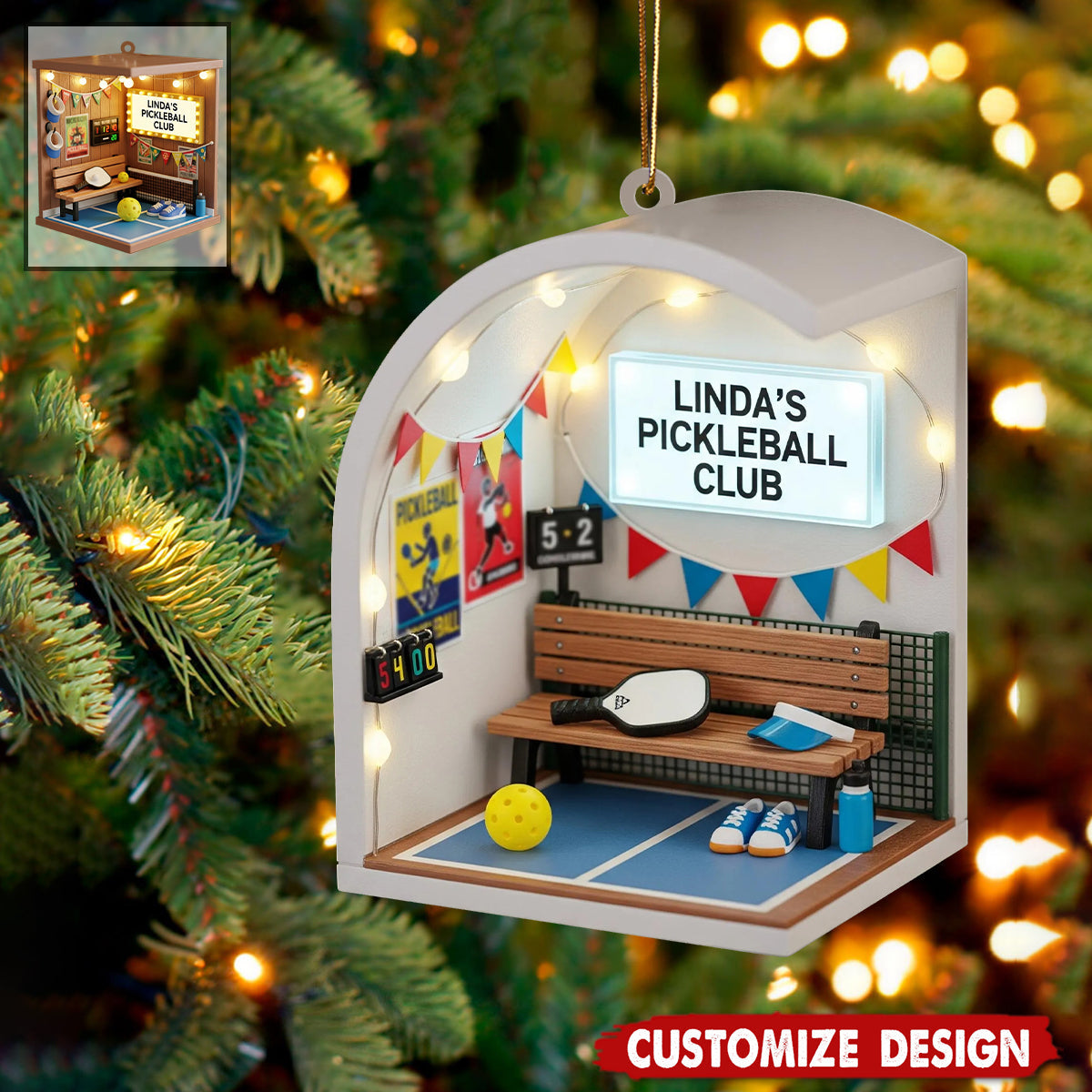 Personalized Pickleball Christmas Ornament - Gift For Double Partner Friend, Pickleball Keepsake, Pickle ball Partner