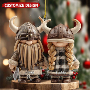 Personalized Viking Couple Christmas Ornament