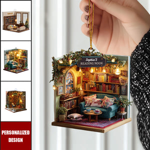 Personalized Reading Room Christmas Ornament-Gift For Book Lovers