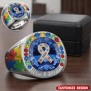 Everyone Communicates Differently - Personalized Autism Awareness Signet Ring