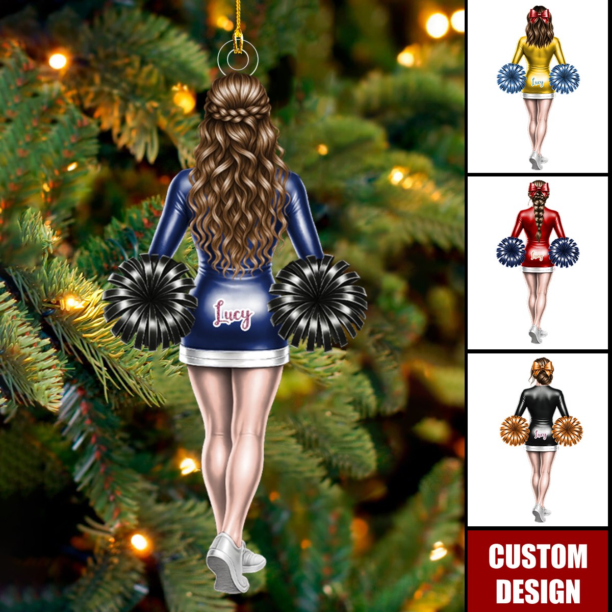 Personalized Cheerleader Girl Ornament- Gift For Cheerleaders