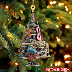 Personalized Musical Instrument Christmas Ornament - Gift For Music Lover