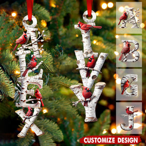 Memorial Cardinal - Personalized Your Name Letters Ornament - Gift For Heaven