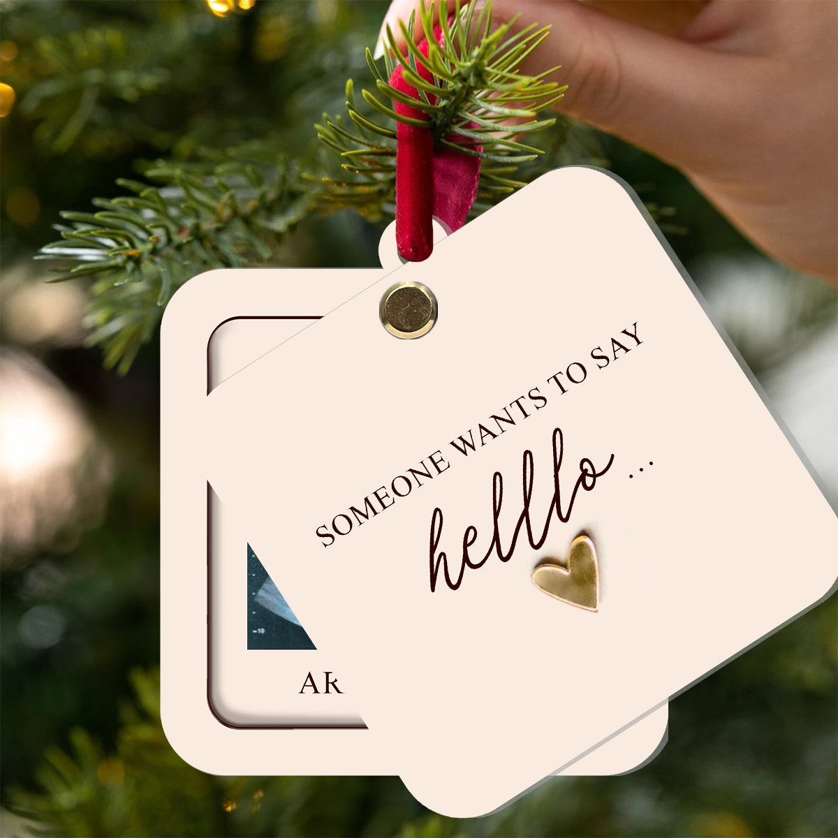 Pregnant Announcement - Personalized Pregnancy Flip Ornament