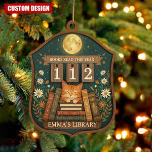 Personalized Reading Christmas Ornament, Gift for Book Lovers and Readers