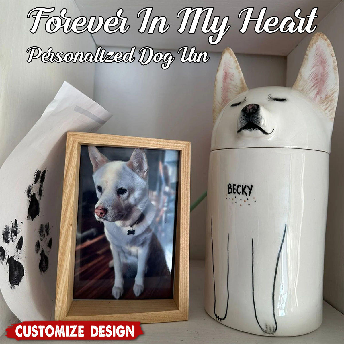 Forever In My Heart-Personalized Dog Urn- Multipurpose Box-Made To Order