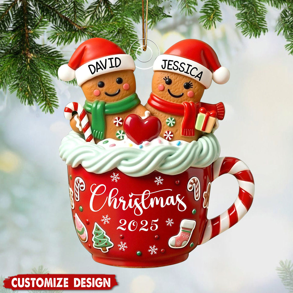 Personalized Couple Christmas Tree Ornament-Gift For Couples