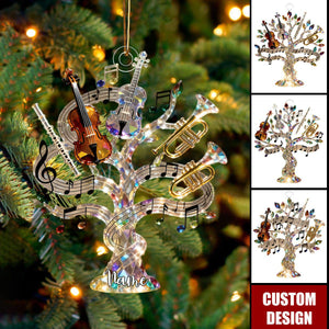 Personalized Crystal Music Tree Ornament