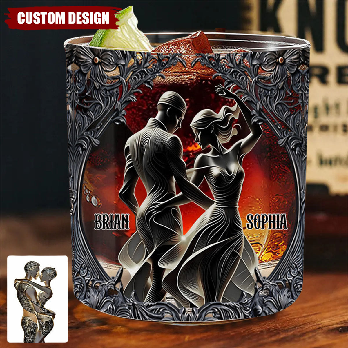 You & Me - Personalized Couple Whiskey Glass