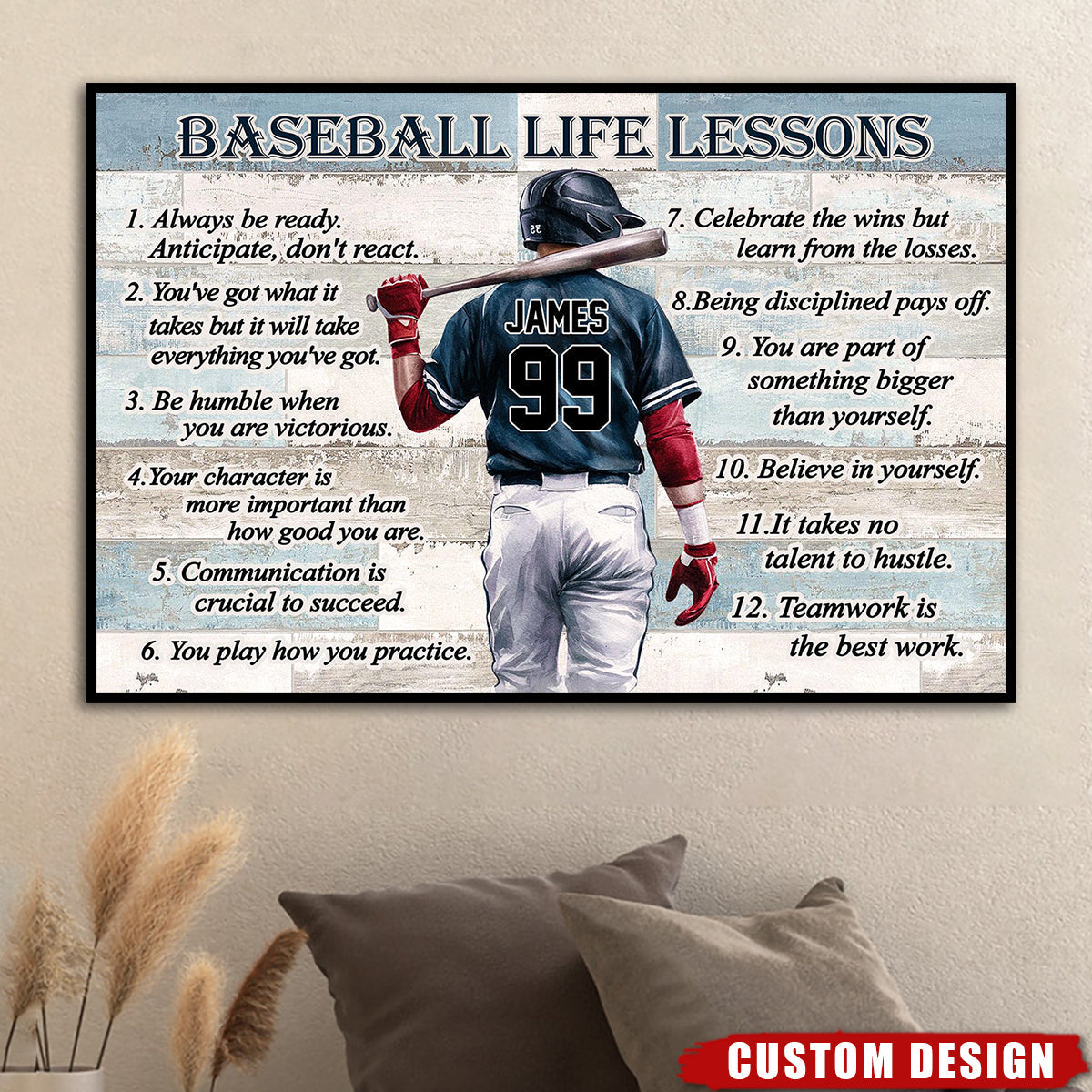 Lessons For Baseball Baseball Life Lessons -Personalized Poster, Gift For Baseball Lover ...