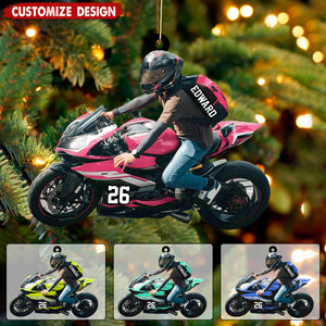 Personalized Motorcycle Christmas Ornament - Gift for Him