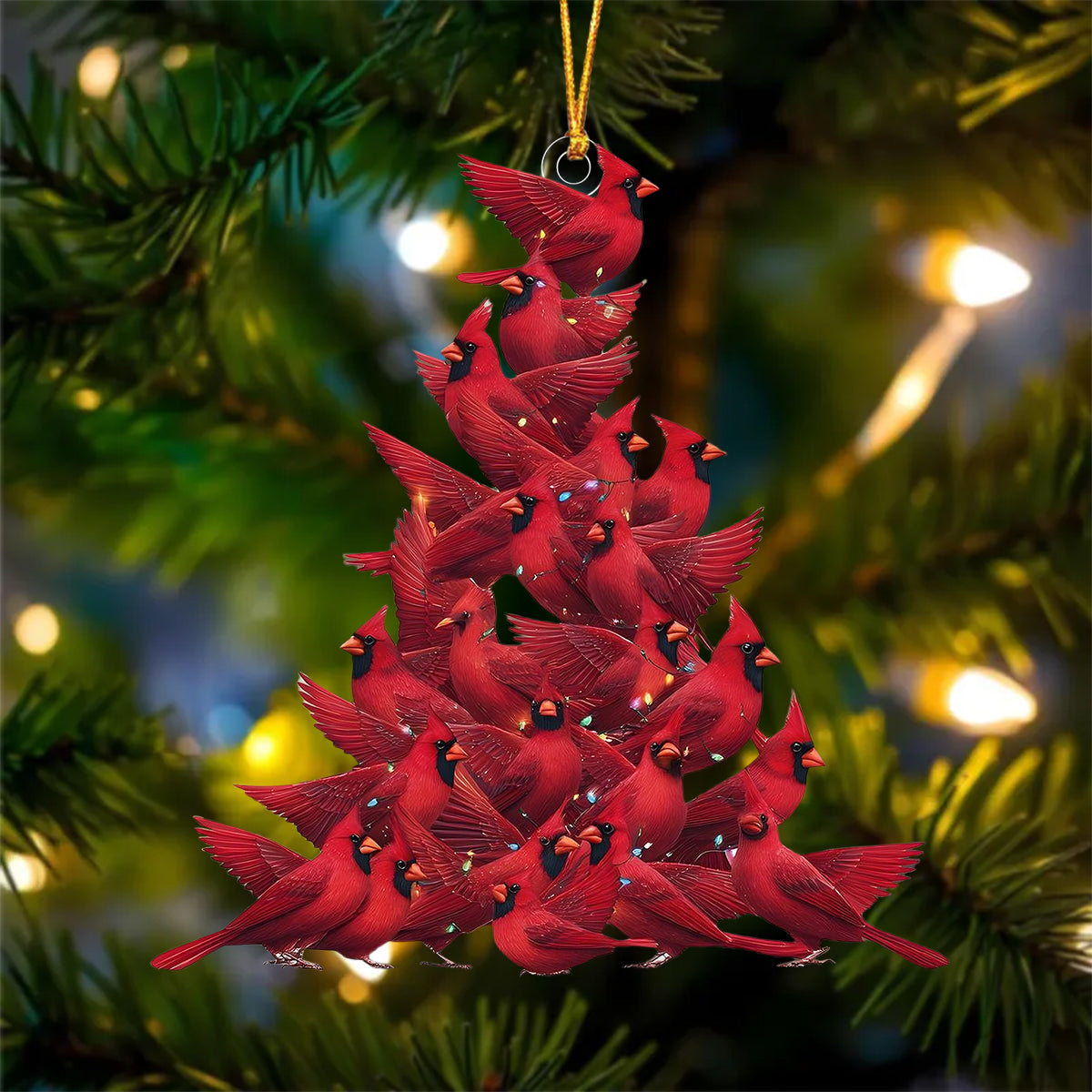 Red Cardinal Christmas Ornament - Gift For Bird Lovers