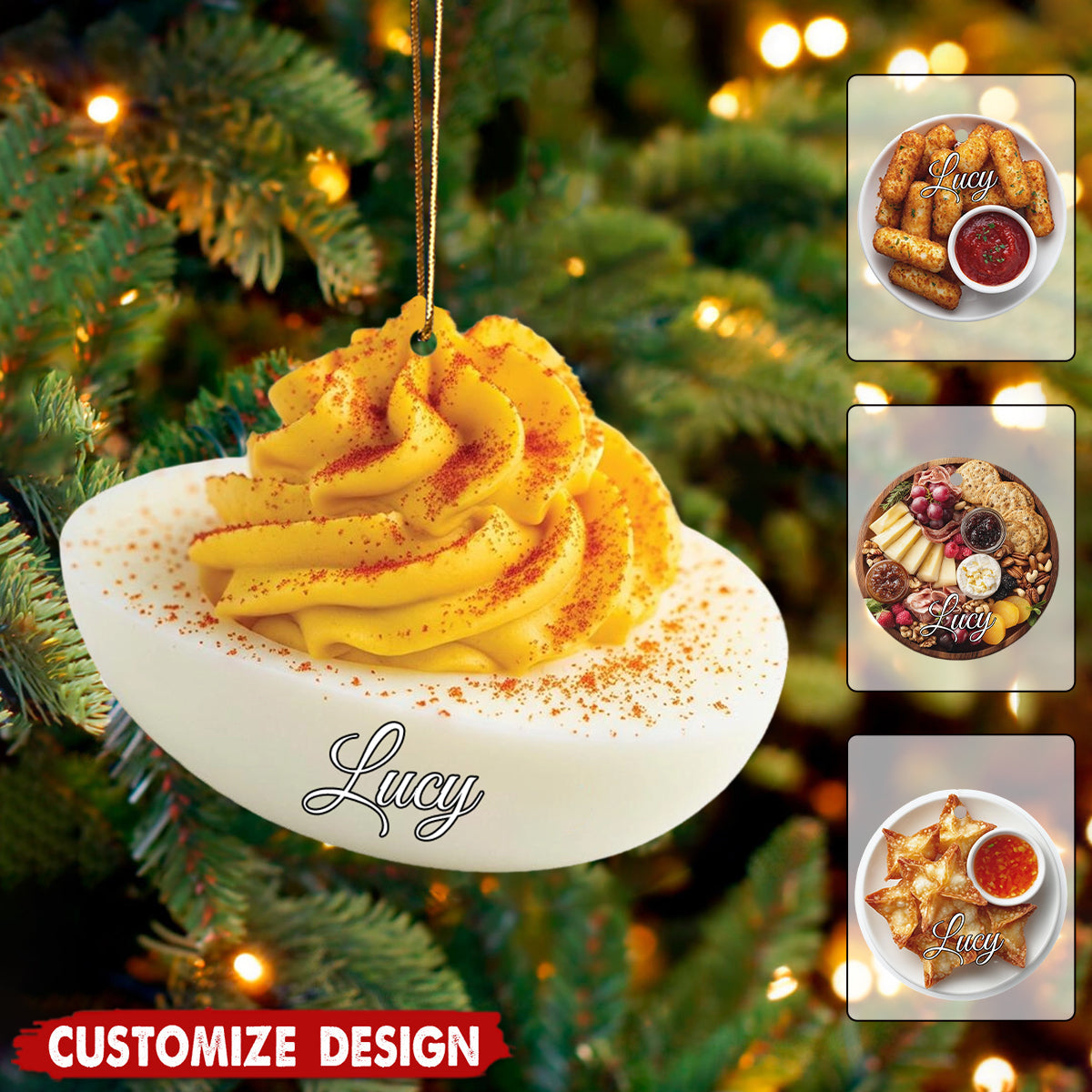 Personalized Delicious Food Christmas Ornament - Gift For Foodie