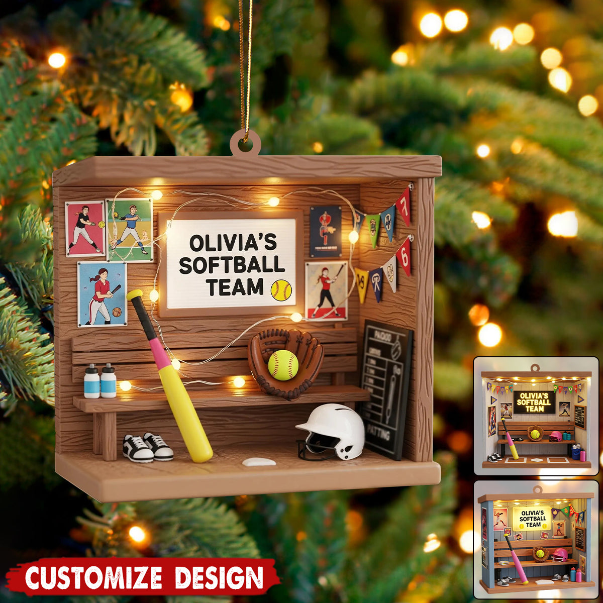 Personalized Softball Christmas Ornament-Gift For Softball Player