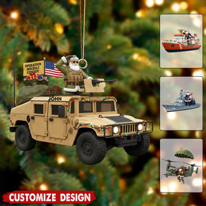 Personalized Military Christmas Ornament - Gift for Military Enthusiast