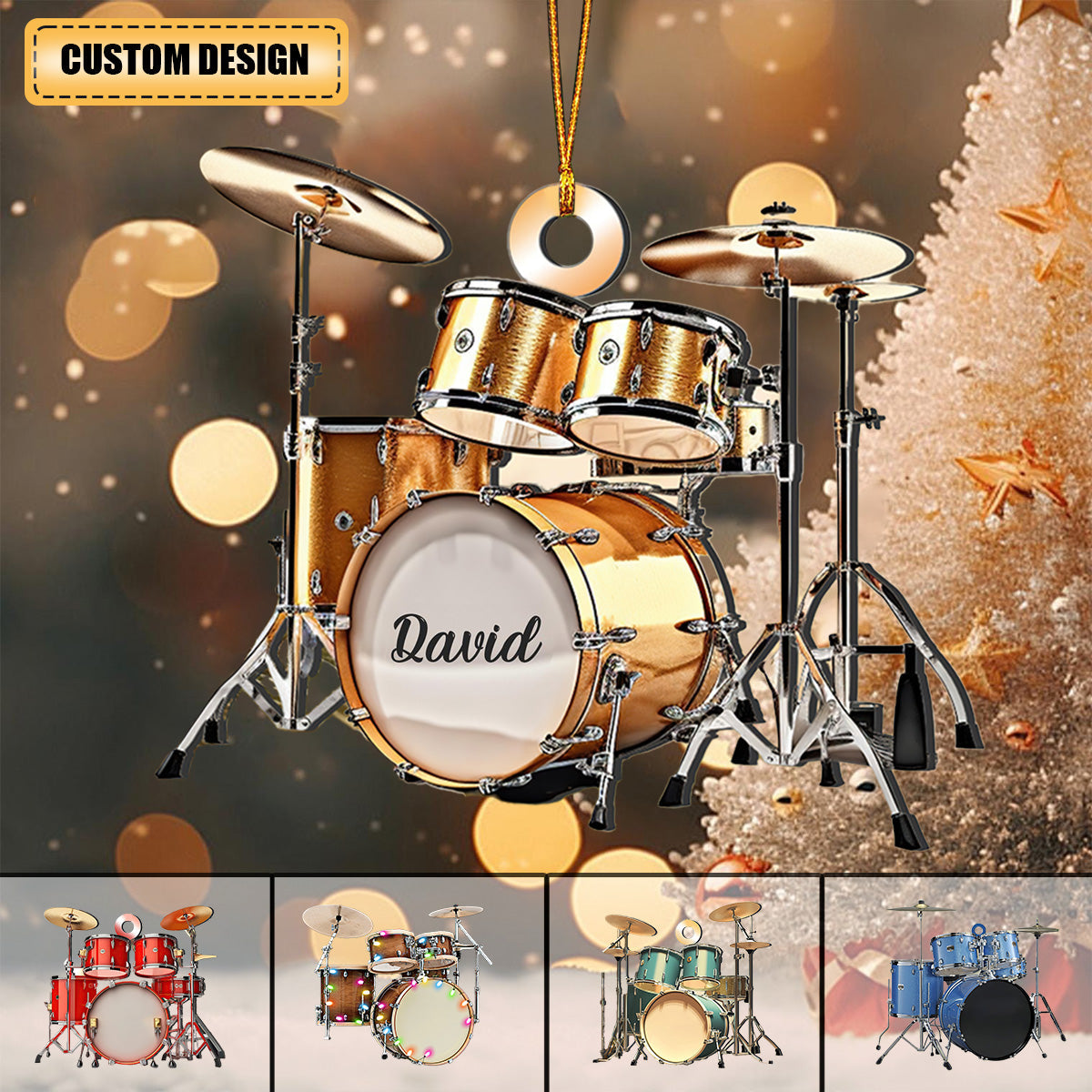Personalized Drum Set Christmas Ornament Gift For Drummer Player - 2024 New Release