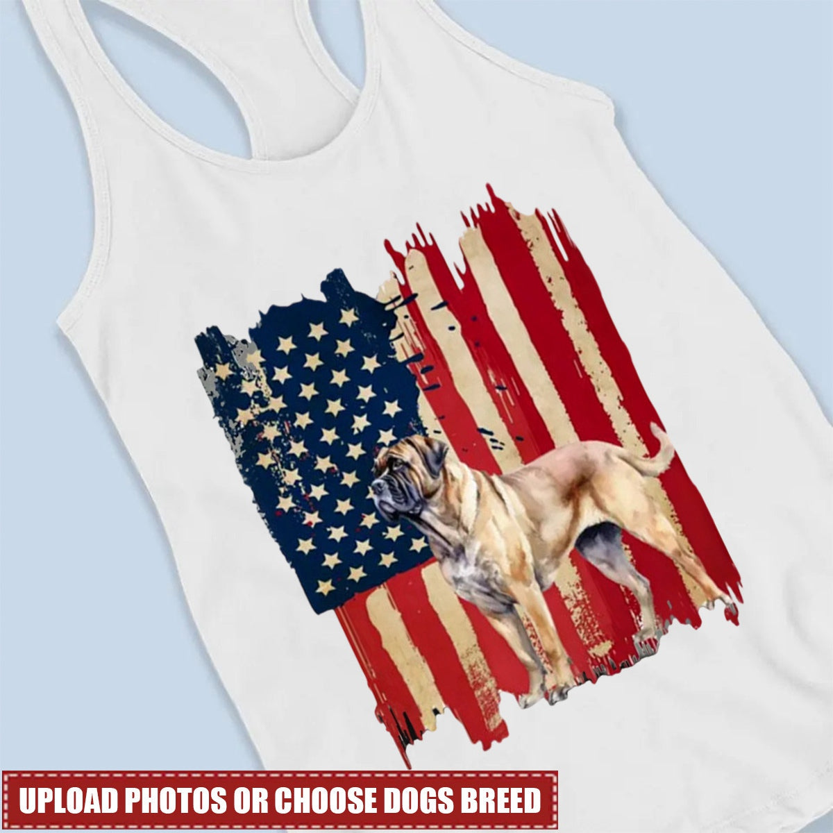 Personalized dog flag printed Tank Top gift for dog lovers