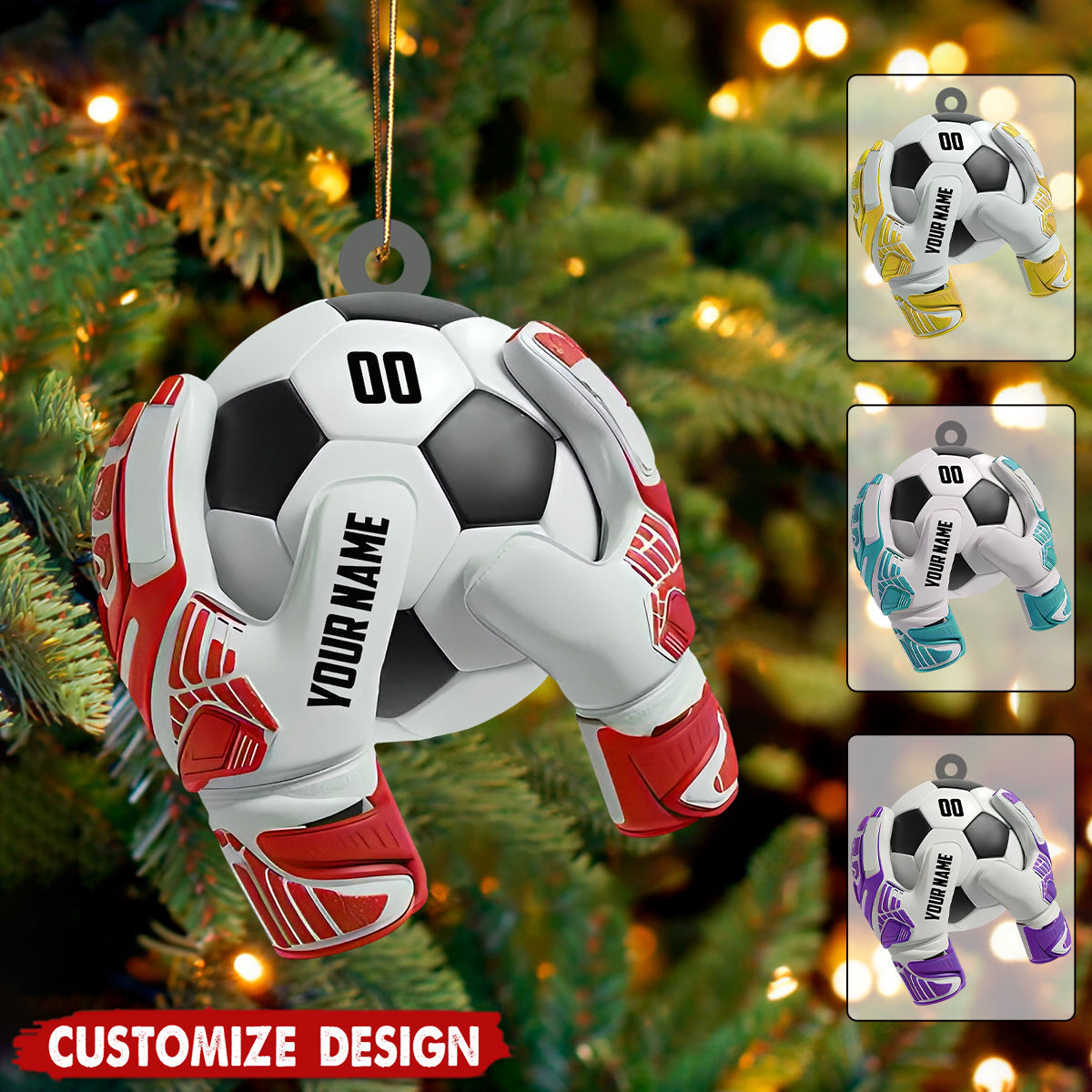 Personalized Soccer Goal Keeper Acrylic Ornament - Gift For Soccer Lovers
