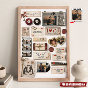 Personalized Couple Matchbook Romantic Love Collage Poster