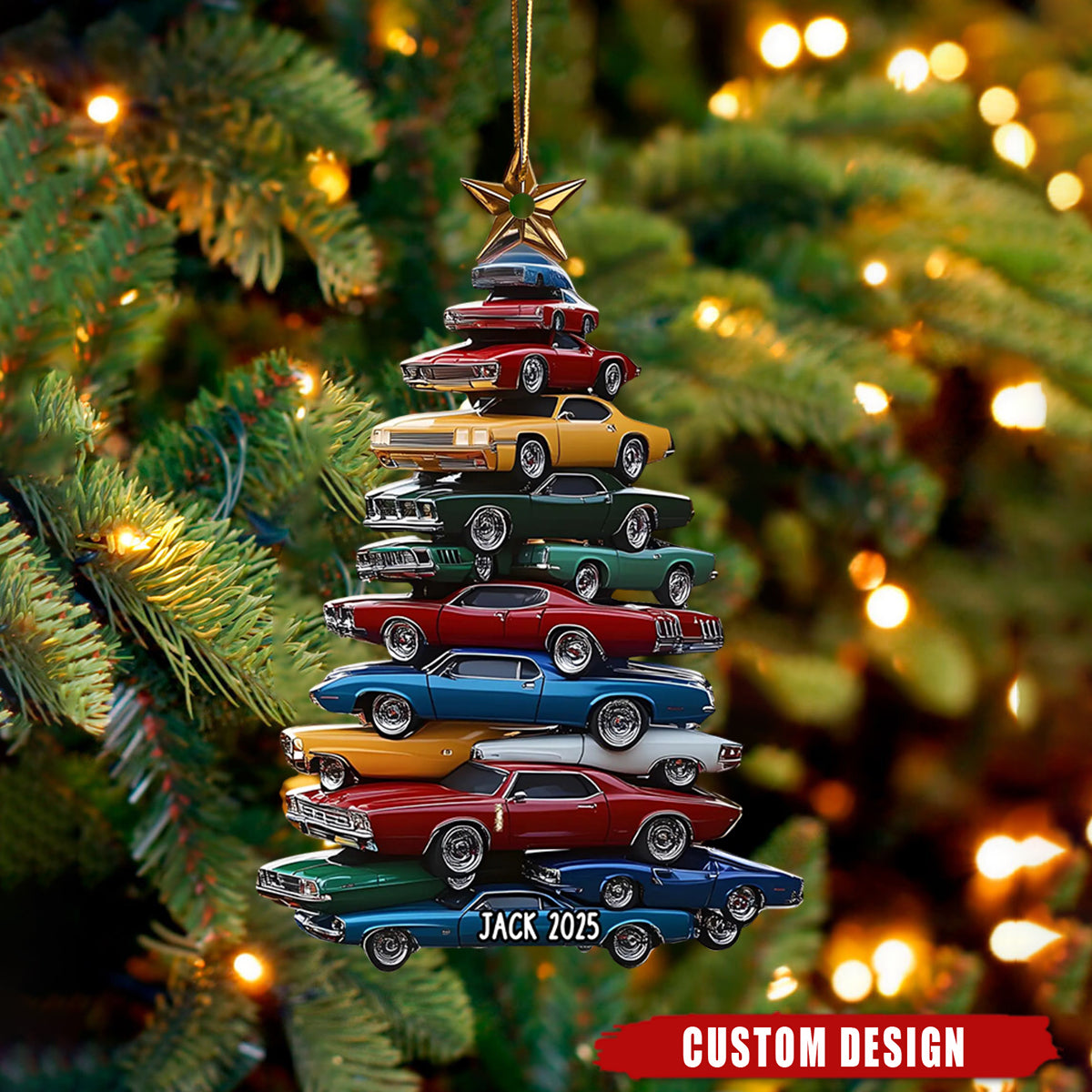 Personalized Car Stack Christmas Ornament - Gift For Car Lover