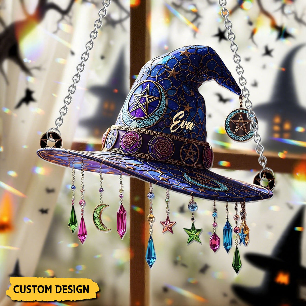 Magical Hat - Personalized Witch Window Hanging Suncatcher