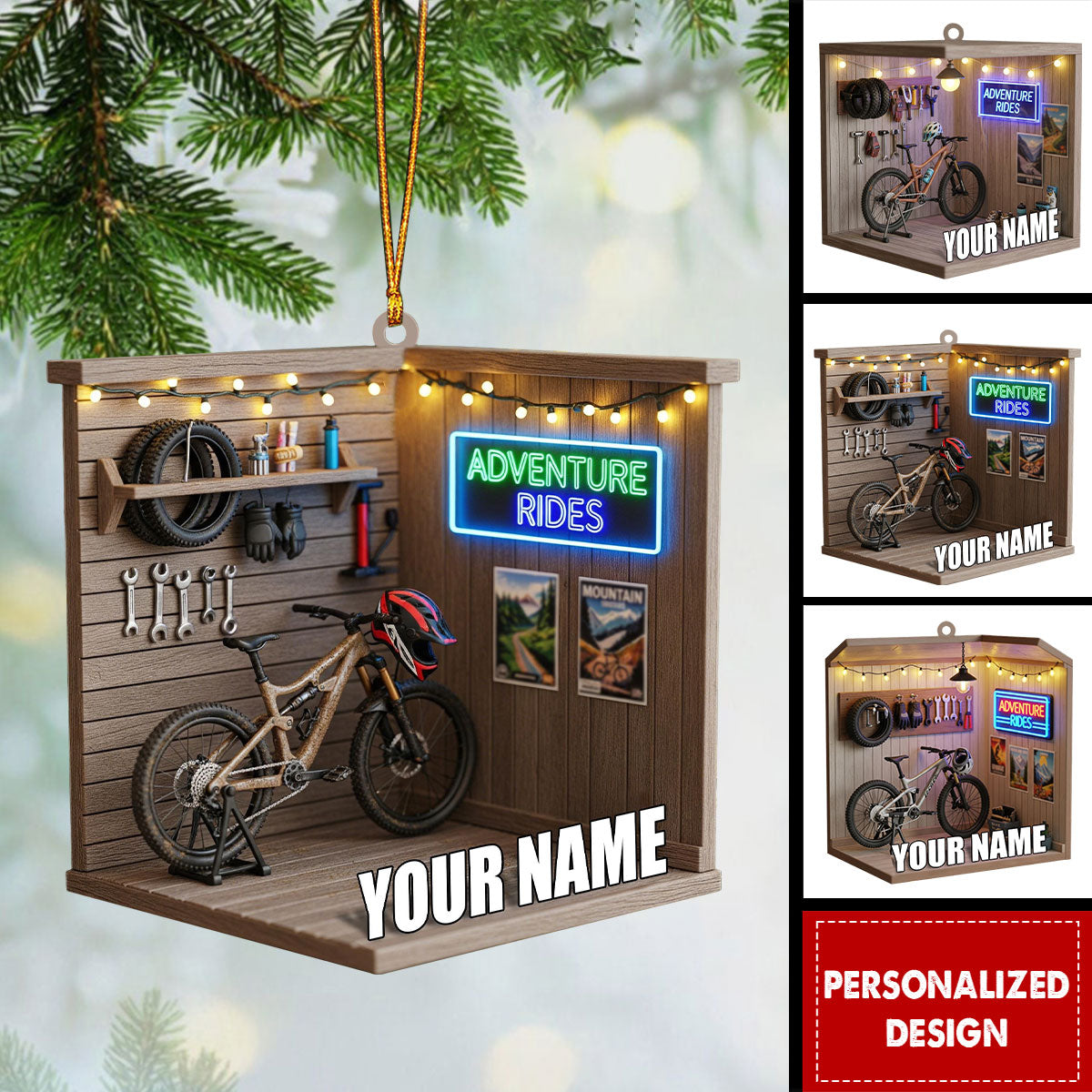 Personalized Mountain Bike Christmas Ornament Gift For Cyclists