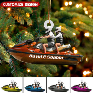 Personalized Jet Ski Couple Christmas Ornament - Gift For Couple