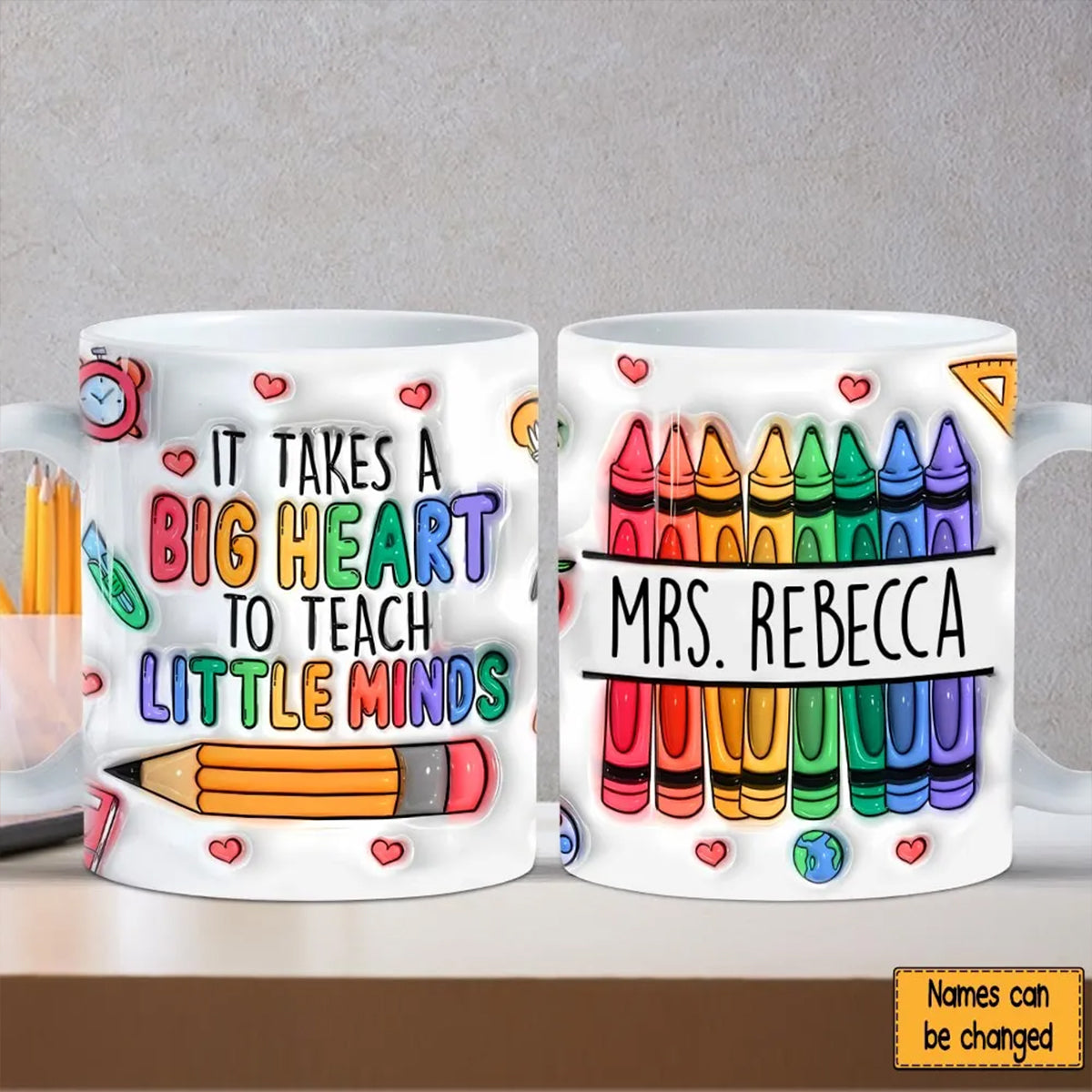 Teacher Teach Love Inspire-Personalized Mug-Gift For Teacher