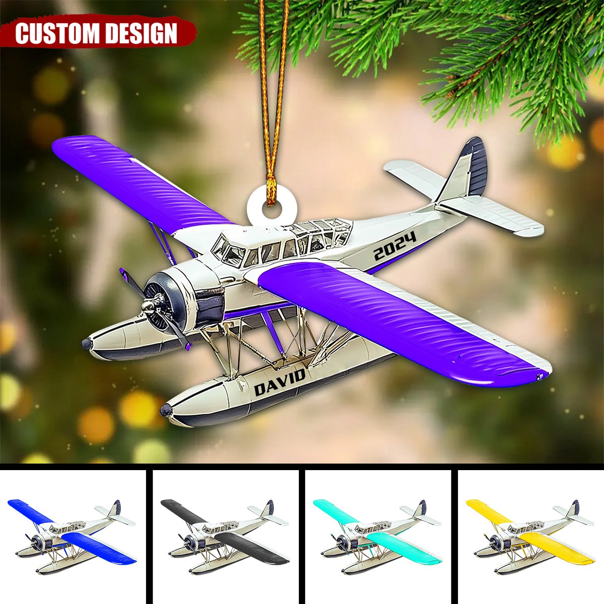 Personalized Airplane Christmas Ornament - New Release