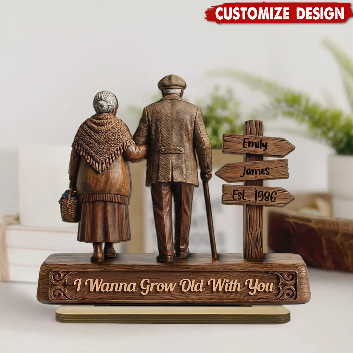 Personalized  Wooden Plaque -Gift for Couple