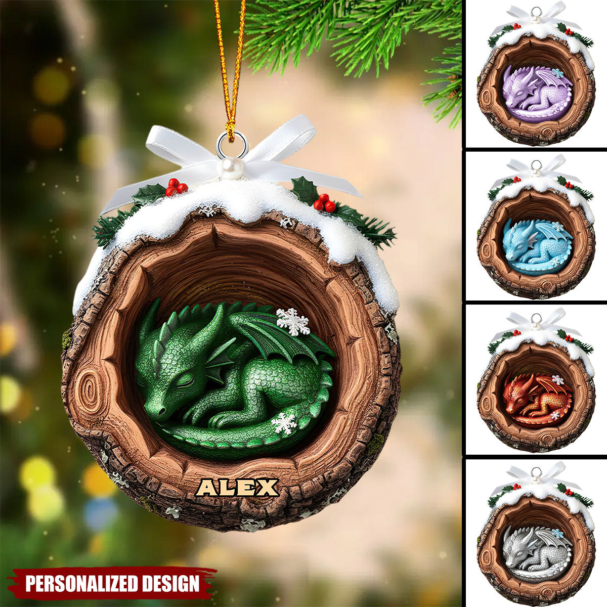 Personalized Baby Dragon Acrylic Christmas Ornament