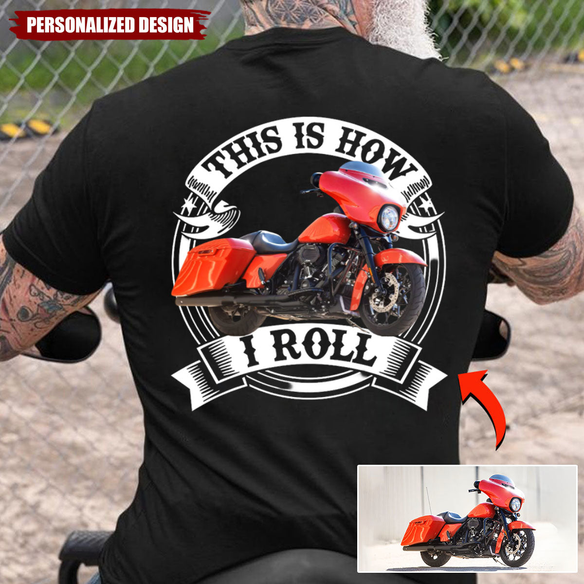 Personalized Upload Vehicle Photo Print Back T-Shirt-Gift For Car Lover