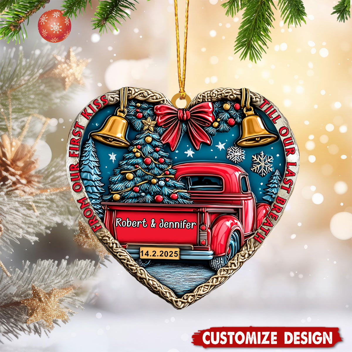 From Our First Kiss Till Our Last Breath - Personalized Couple Ornament